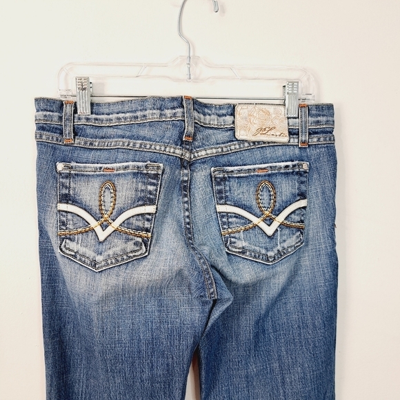 Plastic by GLY Med Wash Y2k Low Rise Boot Cut Jeans Size 11 - Picture 4 of 9